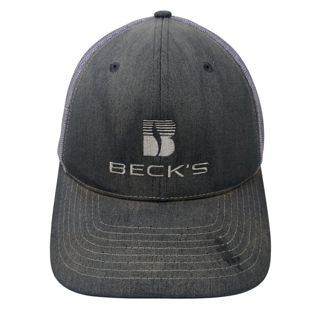 Beck's Snapback Trucker Hat Gray One Size Mesh Back Outdoor Richardson